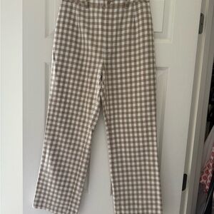 Reformation Brown / White Checkered Pant